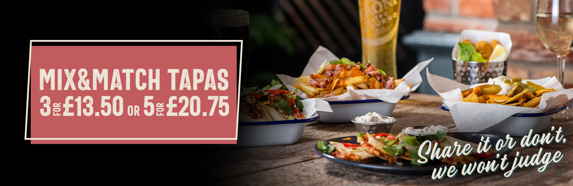 Mix & Match Tapas at The Mason's Arms
